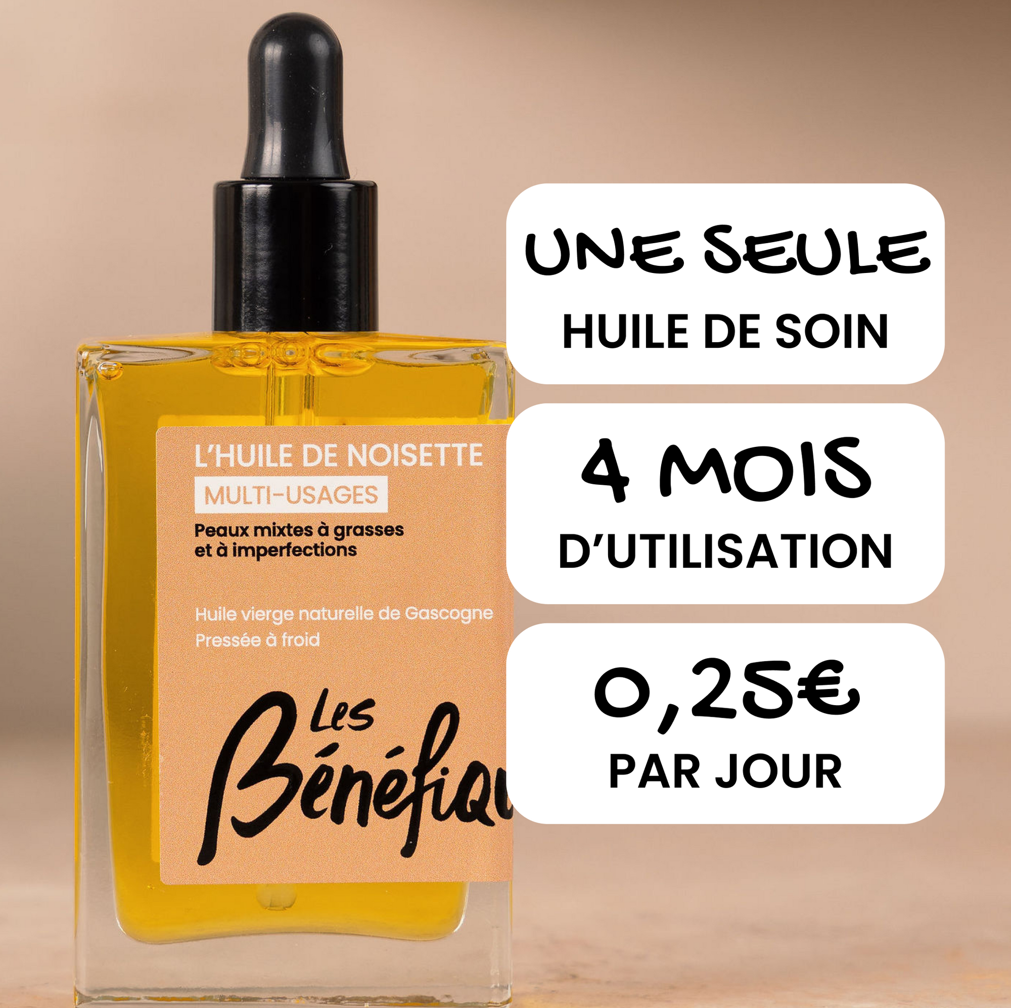 Huile De Noisette Vierge Pure 250 Ml - Pression Mécanique - Origine France